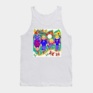 the atlante atlas totem in soccer game board of bricks ecopop mayan art Tank Top